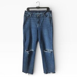 Grace & Lace Boyfriend High Rise Ankle Jeans Women's Size 16 Ripped Boho Stretch